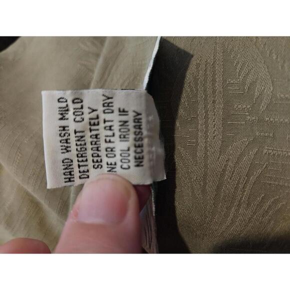 NWOT Vintage 90s Pineapple Moon small olive green silk button up shirt - Picture 6 of 6